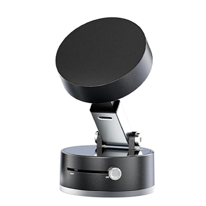 US LITE Suction Cup Magnetic Phone Stand for Desk, Car & Gym | Adjustable Multi-Angle Mount with Vacuum Adsorption | Foldable Design | Includes Accessories – Obsidian Black