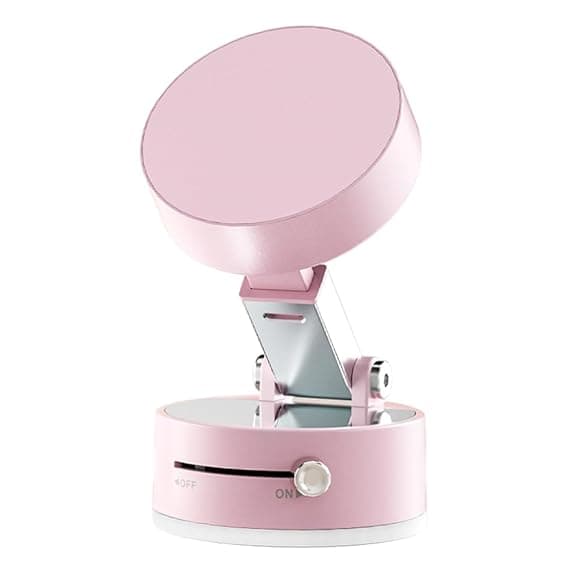 US LITE Suction Cup Magnetic Phone Stand for Desk, Car & Gym | Adjustable Multi-Angle Mount with Vacuum Adsorption | Foldable Design | Includes Accessories – Sakura Pink